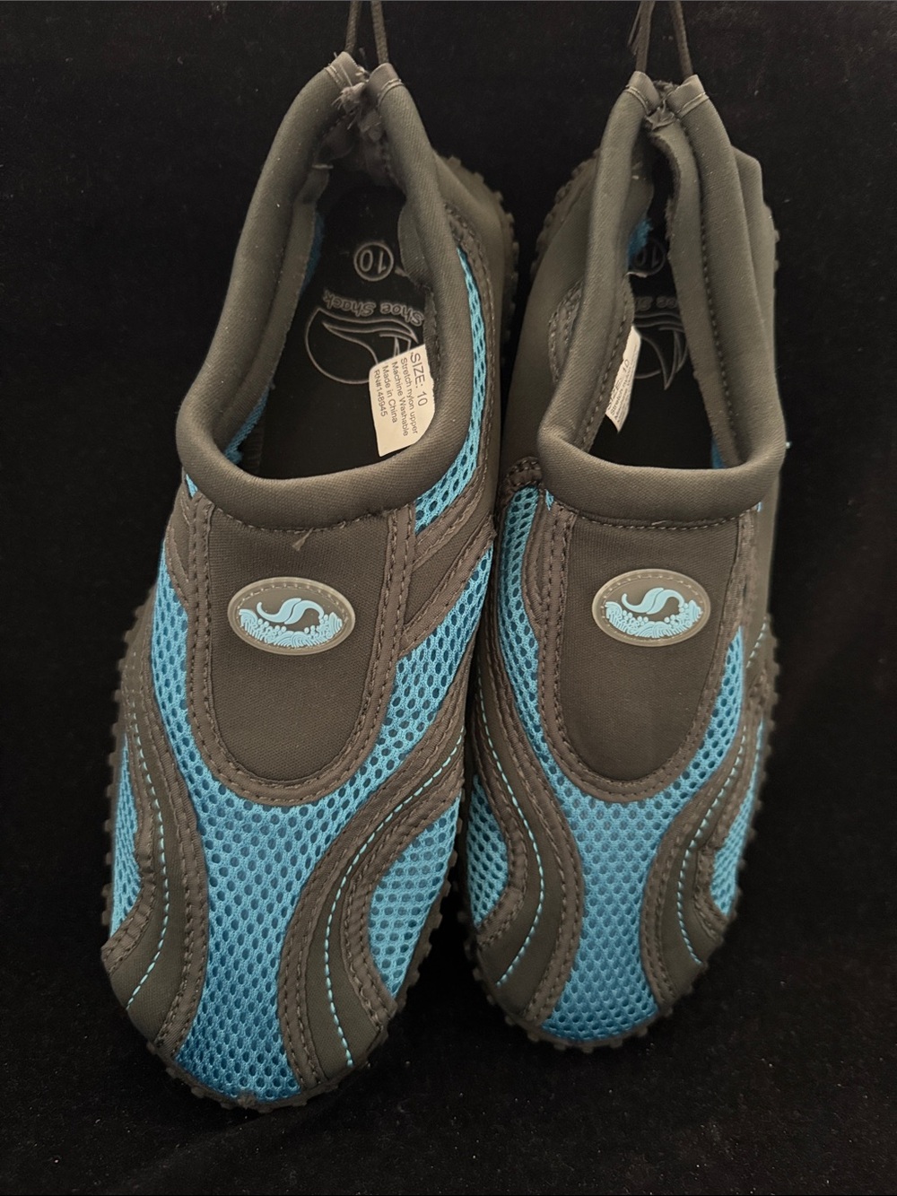 Blue and Gray Mesh Water Shoes - Size 10
